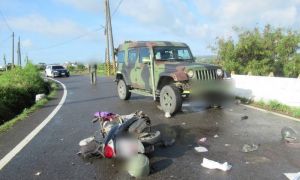 屏東車城今晨嚴重事故！軍用車對撞機車　騎士重傷送醫不治