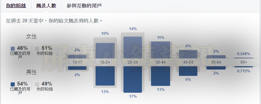 臉書年齡層觸及分析