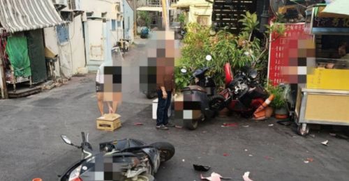屏東琉球陡坡路口對撞事故　2名騎士相撞4人受傷