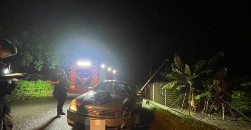 屏東里港酒駕自撞！電桿斷成兩截　男子酒測值超標遭送辦